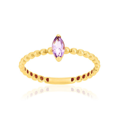 Bague or 375 jaune améthyste
