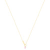 Collier or 375 jaune infini zirconia rose 43 cm - vue V2