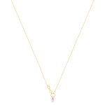 Collier or 375 jaune infini zirconia rose 43 cm - vue 2