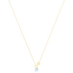Collier or 375 jaune étoile et zirconias bleus 45cm - vue 2