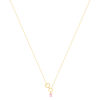 Collier or 375 jaune coeur et zirconia rose 43 cm - vue V2