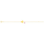 Bracelet or 375 jaune ange et zirconia rose 18 cm - vue 2
