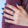 Bague or 375 jaune 2 grenats - vue Vporté 1