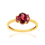 Bague or 375 jaune pierres fines - vue 1