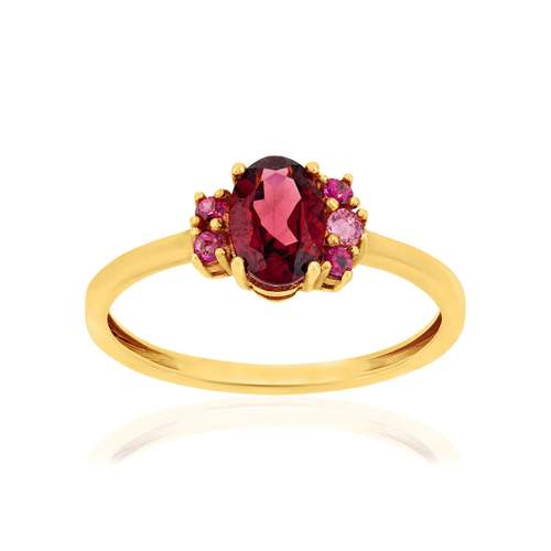 Gold ring 375 yellow gemstones