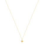 Collier or 375 jaune libellule et zirconias 45 cm - vue 2