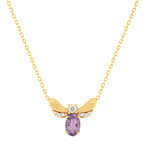 Collier or 375 jaune améthyste  et zirconias 45 cm - vue 1