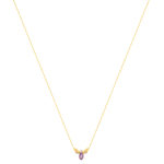 Collier or 375 jaune améthyste  et zirconias 45 cm - vue 2