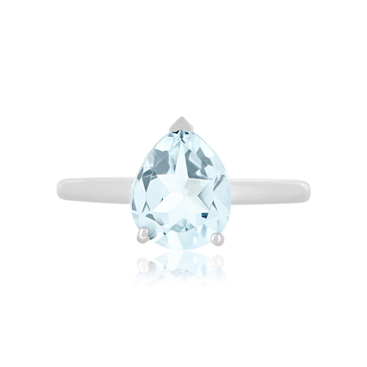 375 white gold ring with treated blue topaz - view 3
