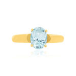 Bague or 375 jaune topaze bleue traitée - vue 3