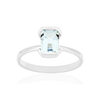 Bague or 375 blanc topaze bleue traitée - vue V1