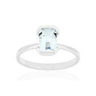 375 white gold ring with treated blue topaz