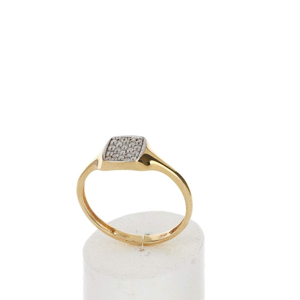 Bague or 375 2 tons diamants - vue 2