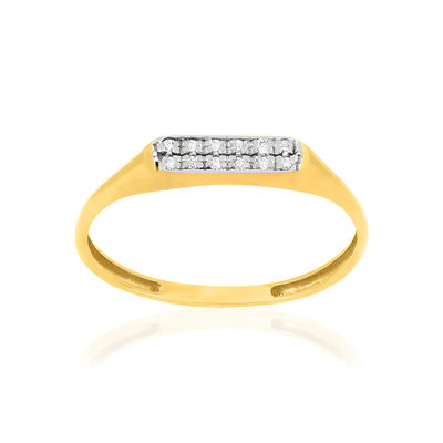Bague or 375 2 tons diamants