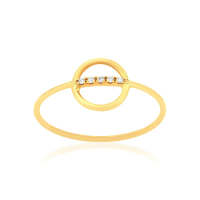 Bague or 375 jaune diamants - vue 1
