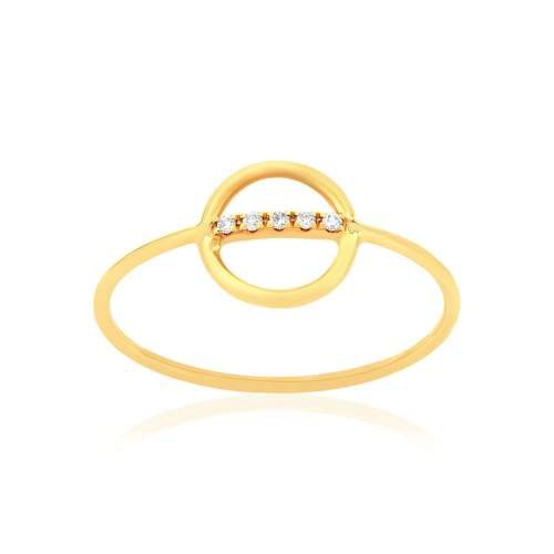 Bague or 375 jaune diamants
