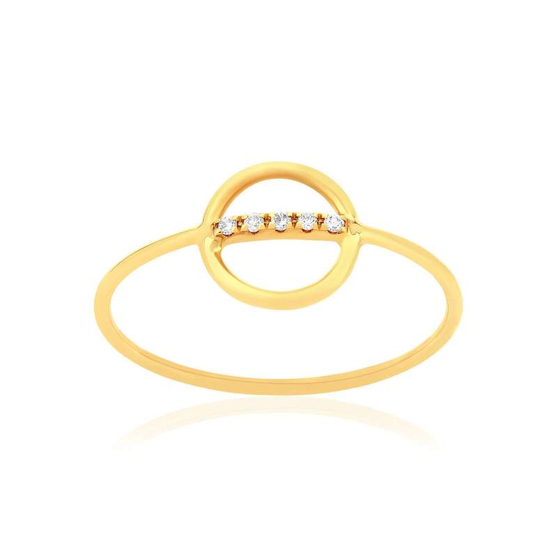 Bague or 375 jaune diamants - vue 1