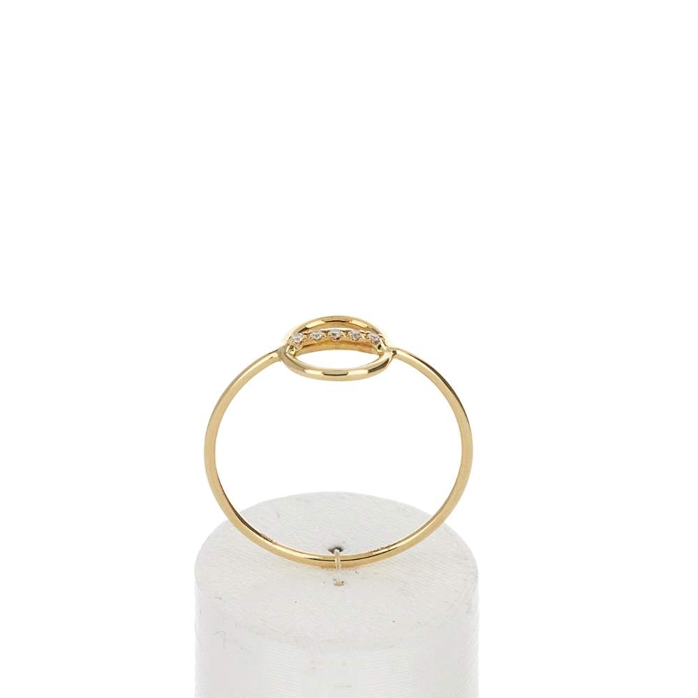 Bague or 375 jaune diamants - vue 1
