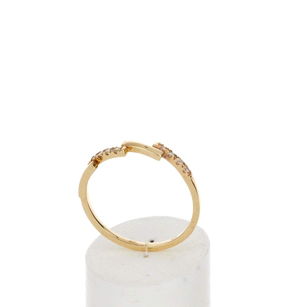 Bague or 375 jaune diamants - vue 2