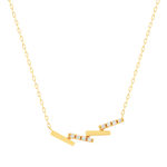 Collier or 375 jaune diamants 45cm - vue 1