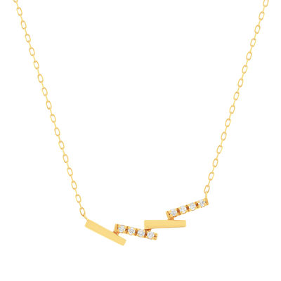 Collier or 375 jaune diamants 45cm