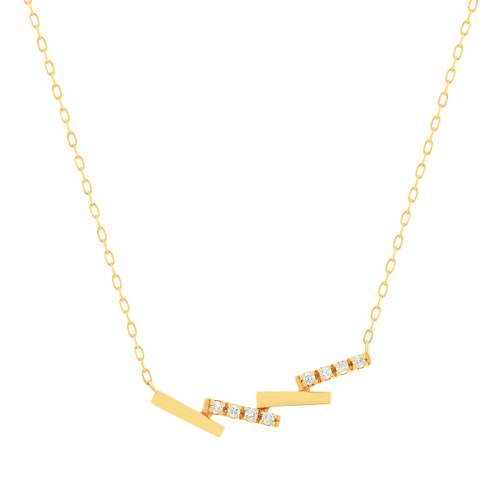 Collier or 375 jaune diamants 45cm