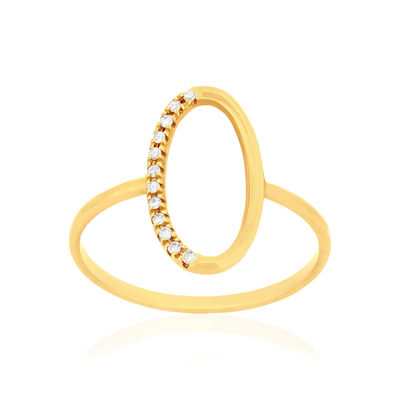 Bague or 375 jaune diamants