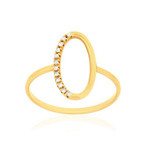 Bague or 375 jaune diamants