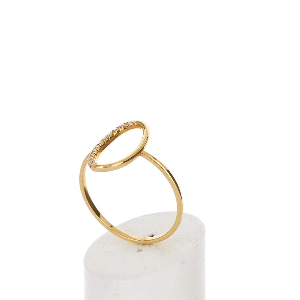 Bague or 375 jaune diamants - vue 3