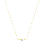 Collier or 375 jaune coeur émeraudes et diamants 45cm - vue 2