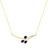 Collier or 375 jaune saphirs et diamants 45cm - vue V1