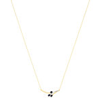 Collier or 375 jaune saphirs et diamants 45cm - vue 2