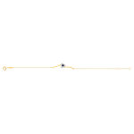 Bracelet or 375 jaune coeur saphirs et diamants 18cm - vue 2