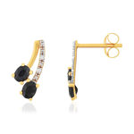 Boucles d'oreilles or 375 jaune saphirs et diamants - vue 1