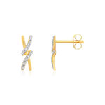 Boucles d'oreilles or 375 2tons diamant - vue 1