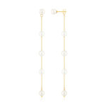 Boucles d'oreilles or 375 jaune perle d'eau douces - vue 1
