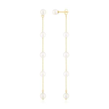 Boucles d'oreilles or 375 jaune perle d'eau douces