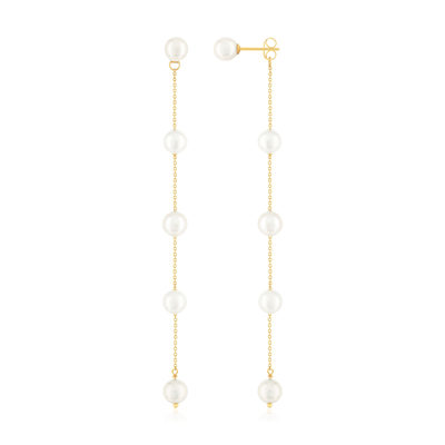 375 yellow gold earrings freshwater pearl