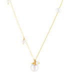 Collier or 375 jaune perle d'eau douces 45cm - vue 1