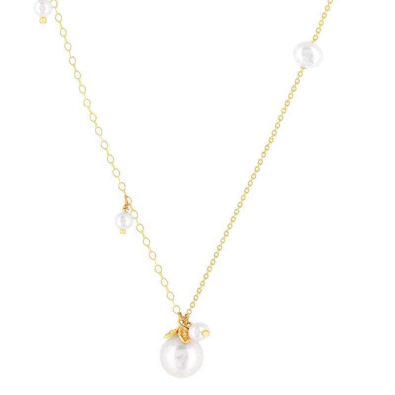 Collier or 375 jaune perle d'eau douces 45cm - vue 1