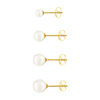 Lot de 4 boucles d'oreilles or 375 jaune perles de culture de Chine - vue V2