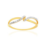 Bague or 375 jaune diamants - vue 1