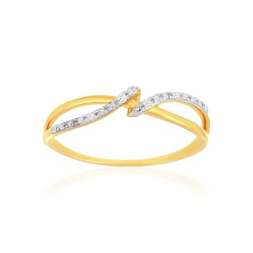 Gold ring 375 yellow diamonds