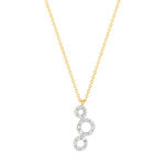 Collier or 375 2 tons ronds diamants 45cm - vue 1