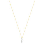 Collier or 375 2 tons ronds diamants 45cm - vue 2