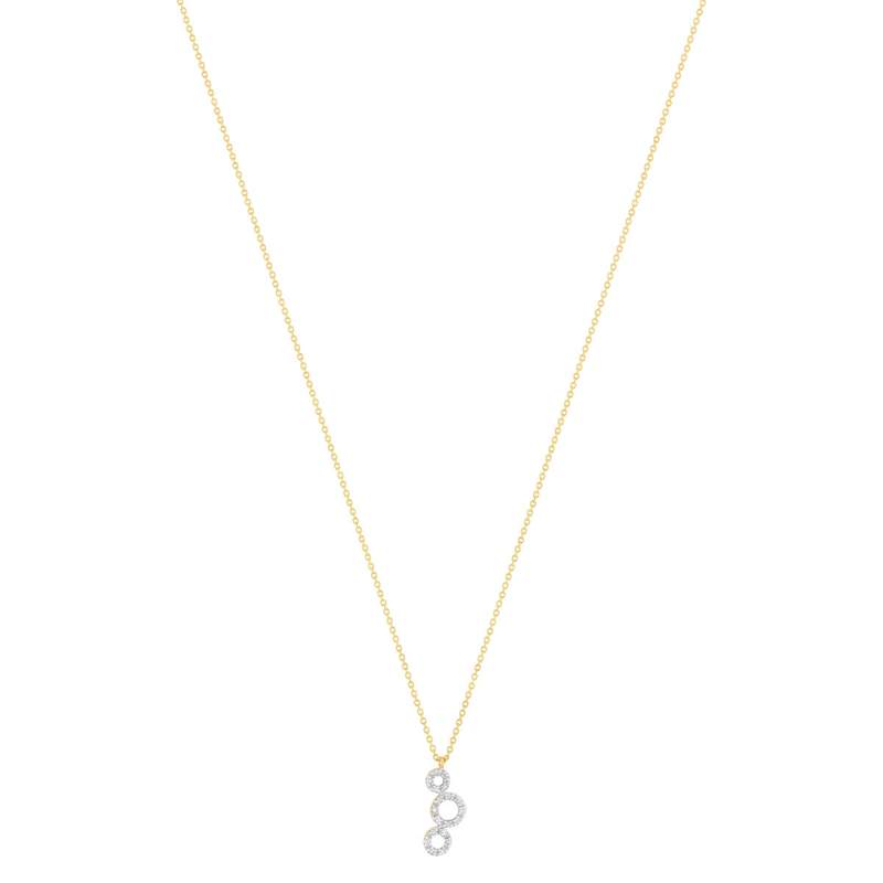 Collier or 375 2 tons ronds diamants 45cm - vue 2