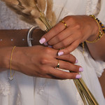 Chevalière or 375 jaune coeur - view worn 2