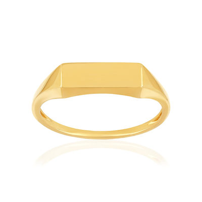 Chevalière gold 375 jaune rectangle