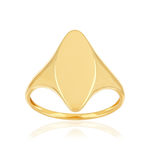 Chevalière or 375 jaune losange - vue 1