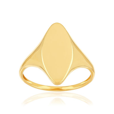 Chevalière 375 yellow diamond gold